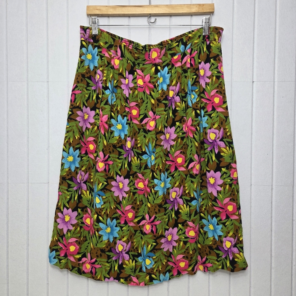 Sag Harbor Vintage Floral Midi Skirt Multicolor‎ size 14